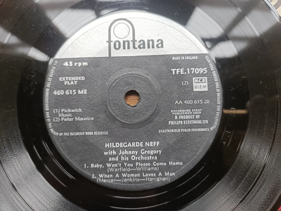 Hildegarde Neff With John Gregory And His Orchestra 1959 1st UK 7" EP TFE.17095 - Image 2 of 3