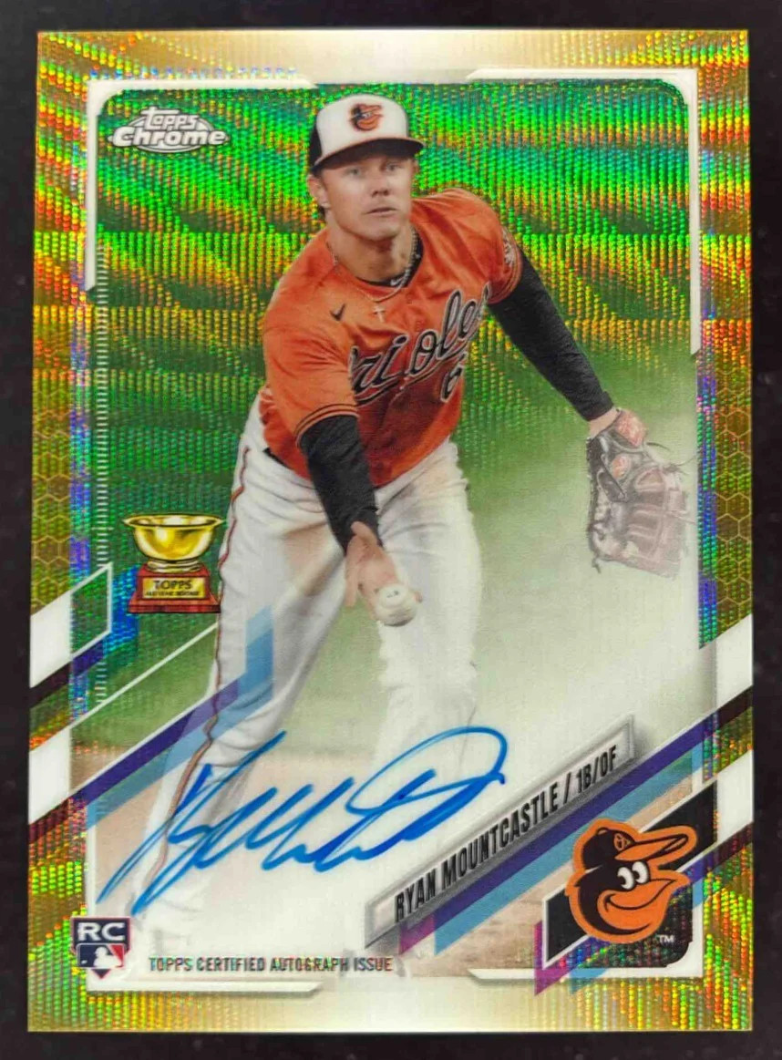2021 Topps Chrome Rookie Gold Wave Refractor #RA-RM Ryan Mountcastle RC Auto /50