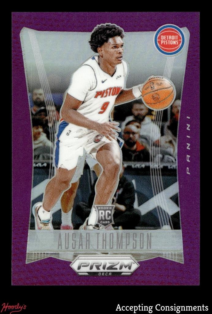 2023-24 Panini Prizm Deca Purple #136 Ausar Thompson RC ROOKIE 55/99 Pistons