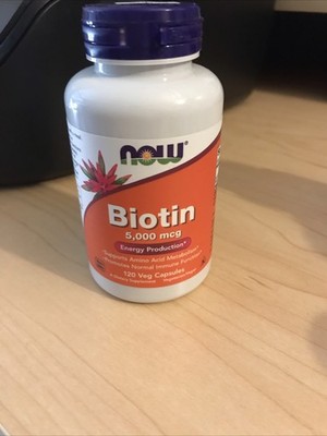 Now Foods Biotin 5000mcg Dietary Supplement 120 Veg Capsules