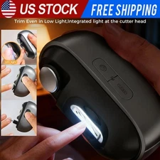 3 in 1 Electric Automatic Nail Clippers 2 Speeds With LED Light & Clip Storage