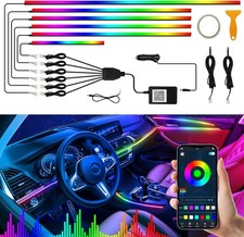 RGB Interior LED Light Kit for Car 6-in-1 Acrylic Strip App Music Sync USB