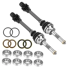 Front CV Axle Shaft & Wheel Bearing Kit for 2 PCS Axles and 8 Wheel Bearings