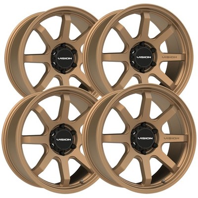 (Set of 4) Vision 351 Flow 17x9 6x5.5'' -12mm Bronze Wheels Rims 17'' Inch