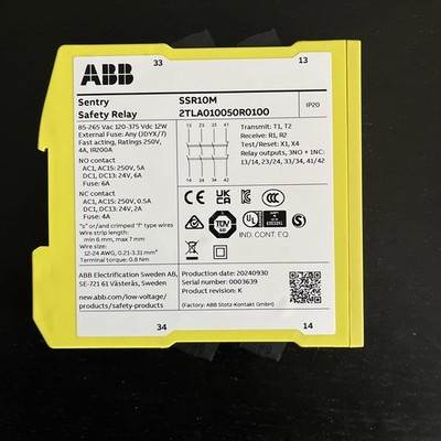 ABB Sentry SSR10M 2TLA010050R0100   Sicherheitsrelais 3NO/1NC   Neu OVP   Multi 