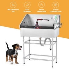 CO-Z 34in Pet Dog Grooming Tub Wash Bath Station Stainless Steel Cat Bath