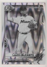 2021 Bowman Draft Chrome Black & White RayWave Refractor Jordan McCants 0q4s