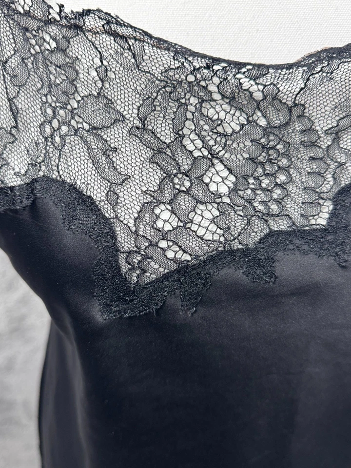 Red de café para mujer ribete de encaje satinado Slip M negro caprichoso hada gótico oscuro romántico Foto 2 de 4