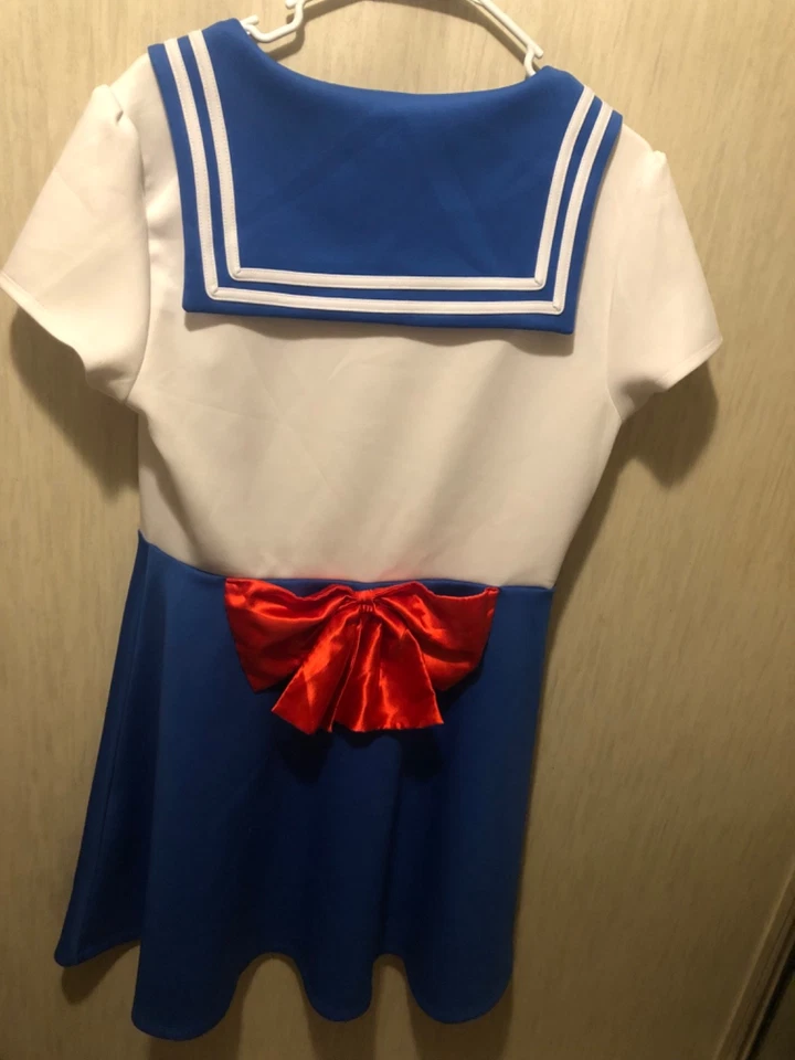 Vestido Cosplay Sailor Moon Adulto XL 2017 Hot Topic Azul y Blanco Naomi Takeuchi Foto 2 de 4