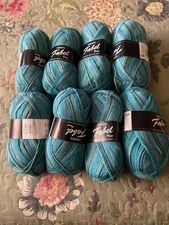 Lot 8 sks-Drops Fabel Superwash Sock Wool  50g 224 yds -340 Blue Lagoon