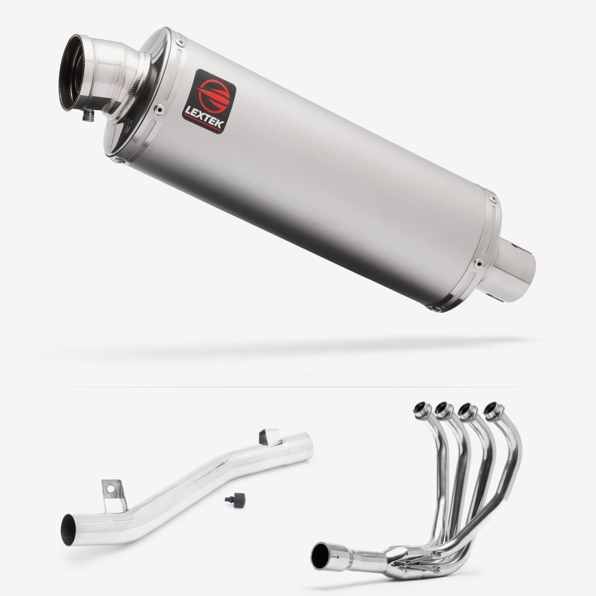 Lextek Stainless Steel OP1 Matt 350mm Exhaust System Silencer Chrome Polished