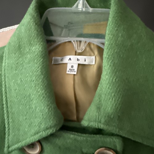 Chaqueta Cabi talla 8 verde para mujer mezcla de lana/poliéster doble botonadura - Imagen 2 de 6