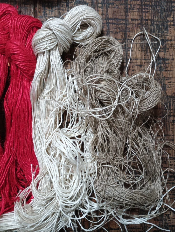 Sweden Vintage Natural Linen Flax Thread 8 Bundles - Image 3 of 4