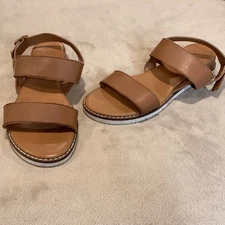 Mila Paoli Brown Wedge Sandals Italian Leather Size US 9.5, UK 7.5, EU 40.5