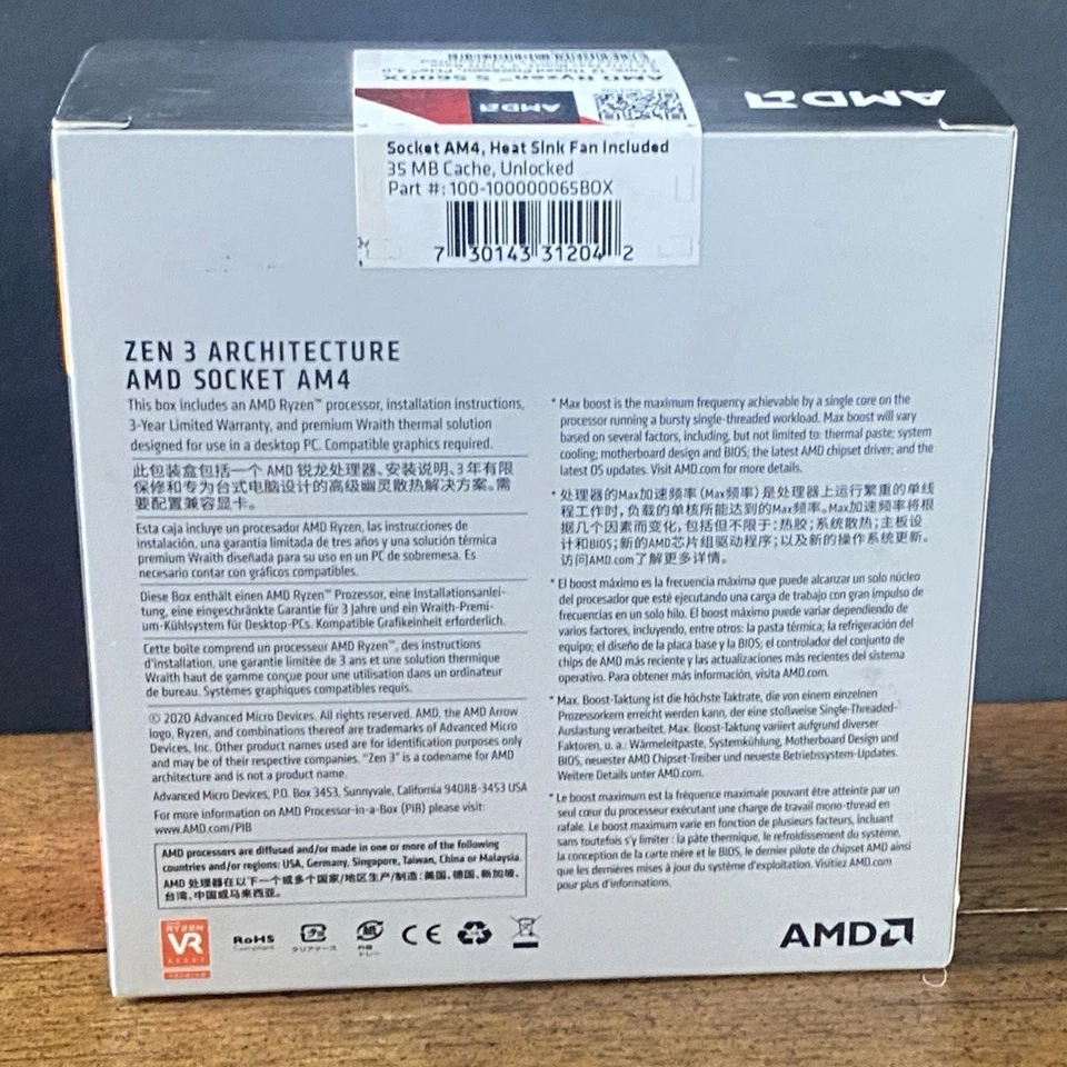 AMD Ryzen 5 5600 6-Core, 12-Thread Desktop Processor Heat Sink Fan Included - Image 4 of 4