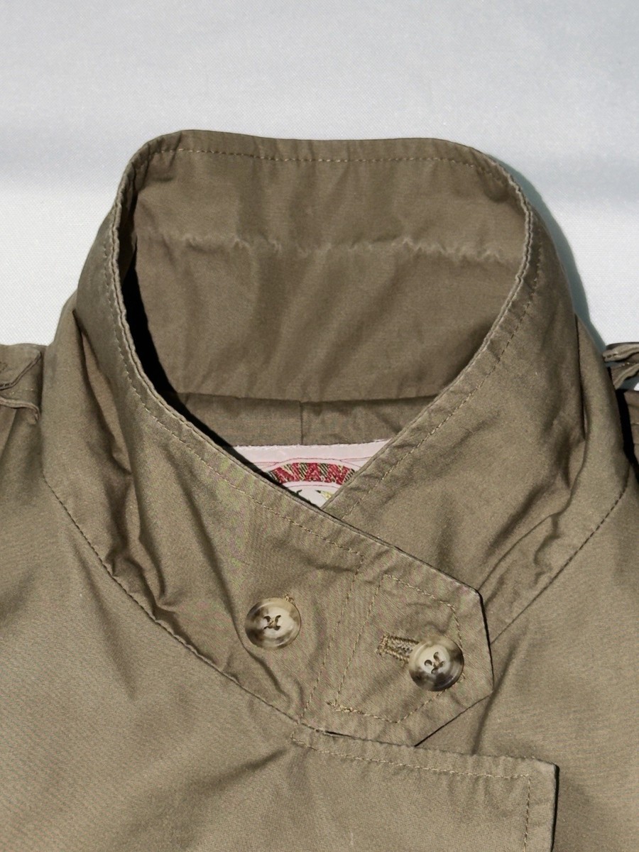 Vintage Early 80s Banana Republic Mill Valley Safari Trench Coat Horn Buckle S View 3