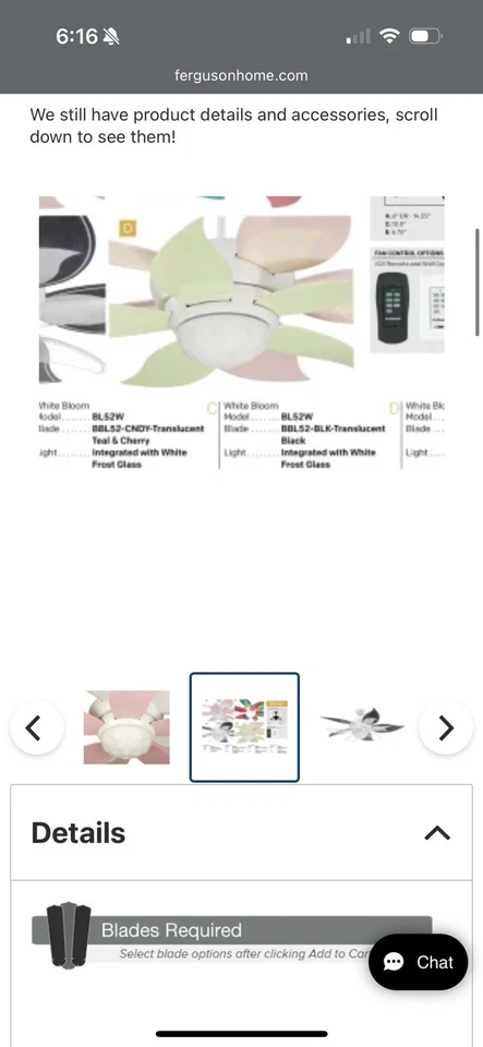 Craftmade 52 Inch Bloom Ceiling Fan with Light Kit & Remote Control - New In Box - Image 2 of 3