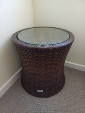 Rattan Glass Top Coffee Table