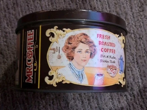Mr. Coffee Collector Coffee Tin EMPTY Circa 1990 Collectibles Vintage Tin Can