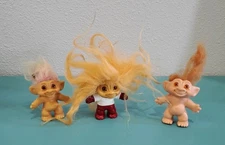 Vintage 60's Thomas Dam 2.5" Troll Dolls Mohair 1 Painted Body
