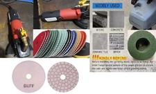 Stone Concrete Polishing Tool Kit Wet Polisher + Diamond Pads