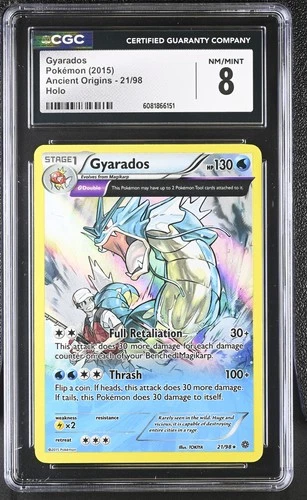 CGC 8 Gyarados 2015 Ancient Origins 21/98 Holo Pokemon Card