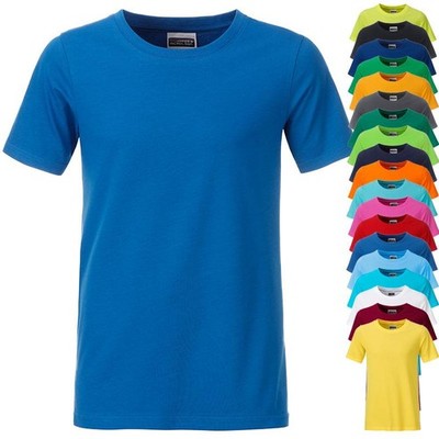 T-Shirt für Jungen in klassicher Form aus Bio-Baumwolle | James & Nicholson