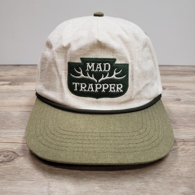 Mad Trapper Hat Cap Snap Back Mens One Size Green Antlers Hunting Outdoor Patch