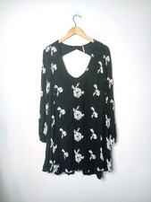 Free People Austin Black White Floral Embroidered Dress Medium