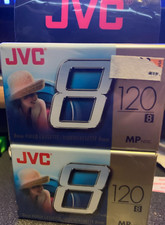 2 PACK - JVC 8mm Video Cassette Tape 120 Minutes Factory Sealed