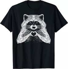 Loves Funny Raccoon-Animal For Men Women Gift Idea Tee T-Shirt