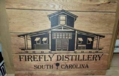 Firefly Distillery South Carolina Wooden sign man cave sign.