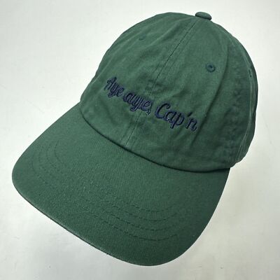 Aye Aye Cap 'n Ball Cap Hat Adjustable Baseball Boat Captain Green