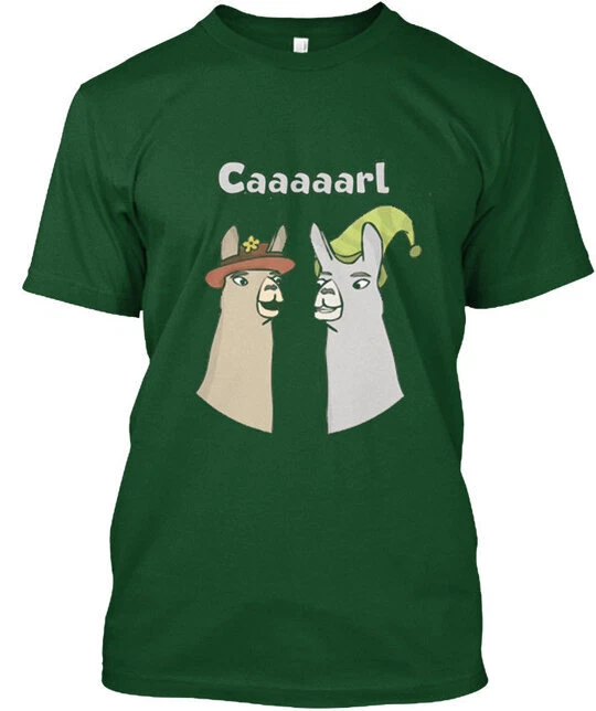 Llamas With Hats - Caaaaarl Tee T-Shirt Made in the USA Size S to 5XL