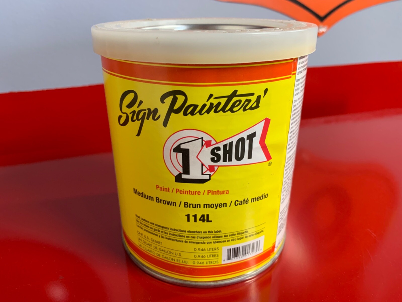 1 Shot SIGN Paint Lettering Enamel Pinstriping 114L Medium Brown One 1