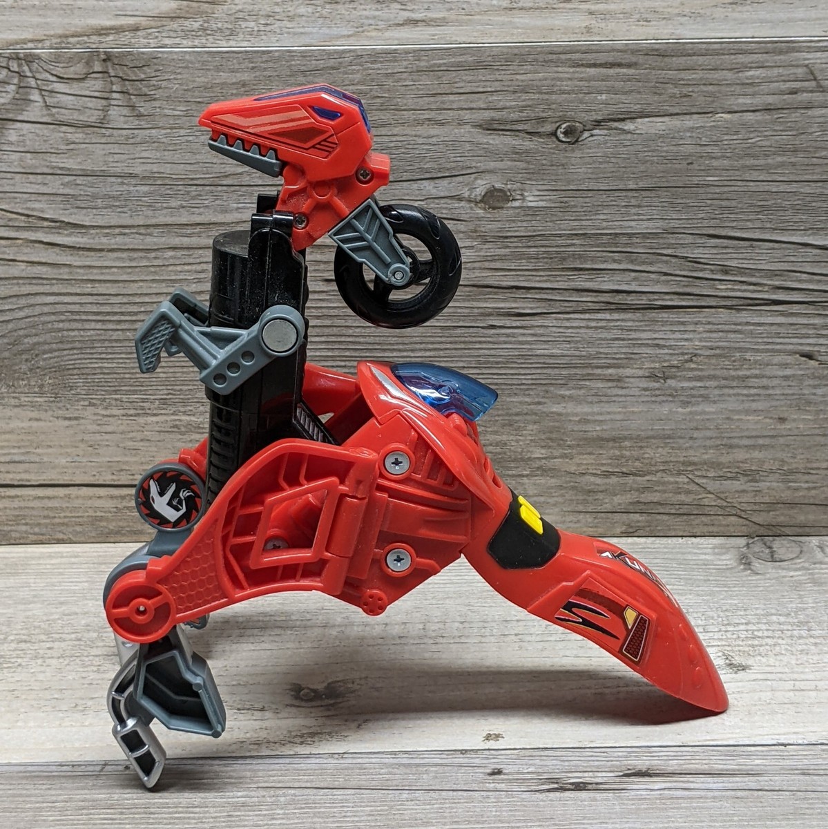 Vtech Switch and Go Dinos Dino Akuna Velociraptor Red Motorcycle