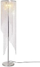 Surpars House 3-Lamp 59 Inch Chrome Contemporary Raindrop Crystal Floor Lamp