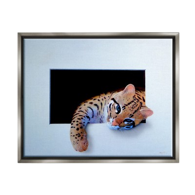 Baby Ocelot Cat Relaxing Paw Dark Mysterious Space, Design by Alan Weston
