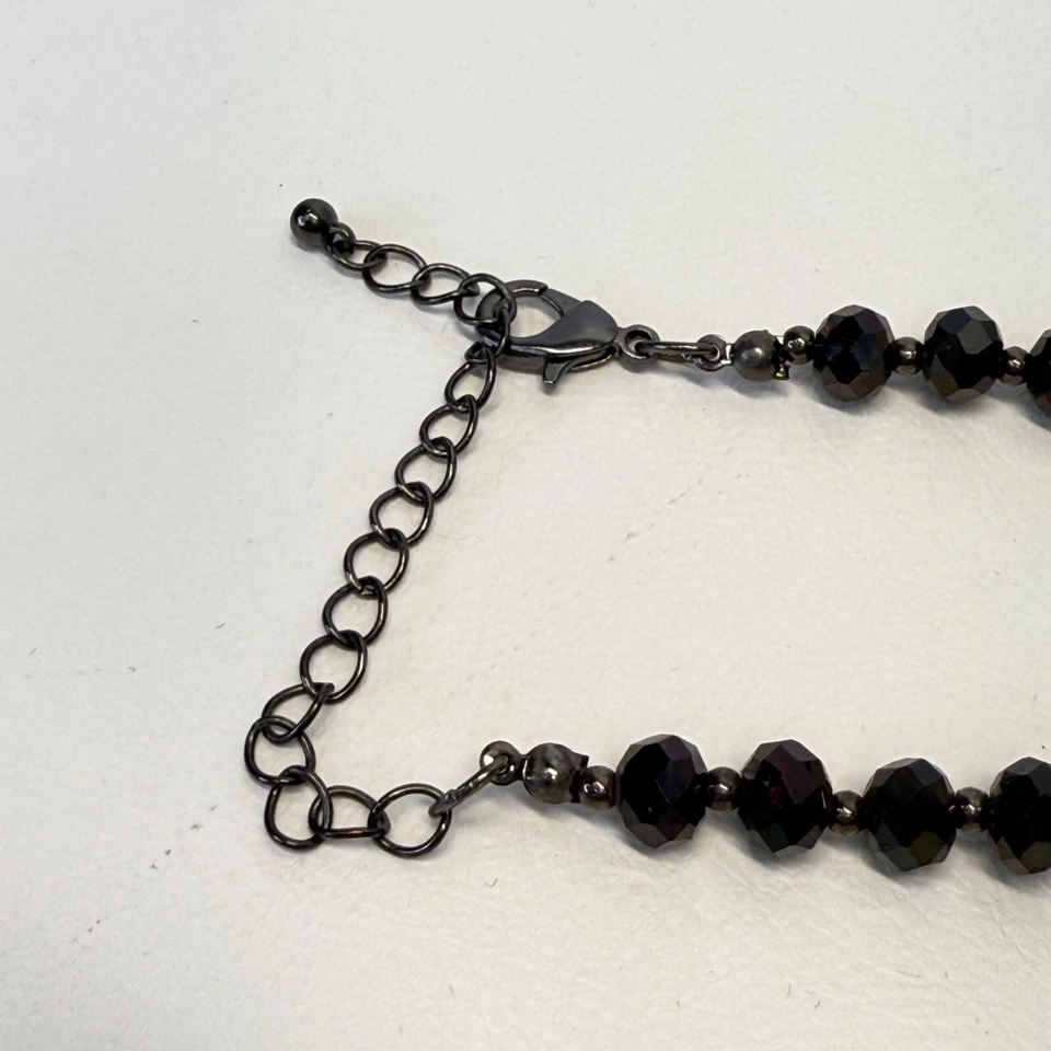 Chunky Quartz Crystal Necklace Faceted Black Glass Beads Long Length Wimsigoth - Image 3 of 4