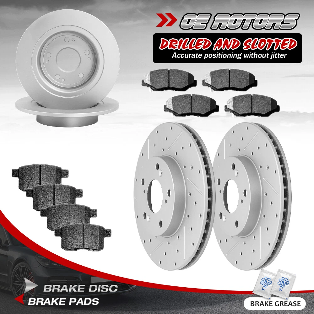 上質 R1 Concepts Front Rear Brakes and Rotors Kit Front Rear Brake Pads