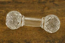 Vintage Glass Dining Table Knife Rest 4-3/8" Long Hobstar Fan ZIPPER Pattern