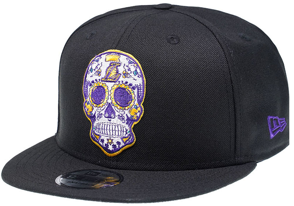 New Era Los Angeles Lakers Sugar Skull Black Snapback Cap 9Fifty OSFA Limited