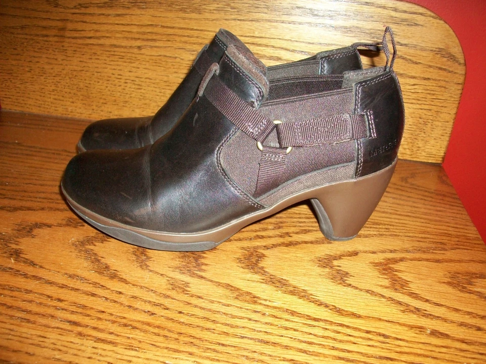 Merrell лодыжки ботинок женщин размер 6,5 коричневый кожаный каблук ботинки - EUC-доставка бесплатно - Изображение 3 из 4