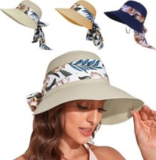 Damen Frauen Sommer Sonne Strand Strohhut Fal...