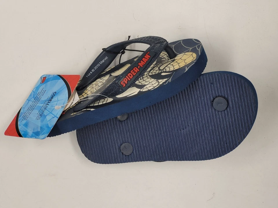 Marvel Spider-Sense Spider-Man Flip Glow In The Dark Thong Flip Flops Color Navy - Image 2 of 4