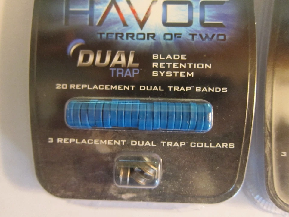 NUEVO 2 Paquetes G5 Havoc Doble Trampa Azul Bandas y Collares de Repuesto 947 Tiro con Arco Foto 2 de 3