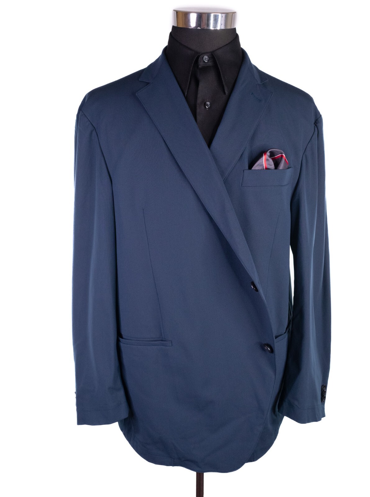 Sene Solid Blue Stretch 2-Pcs Blazer Jacket Sz 56… - image 2