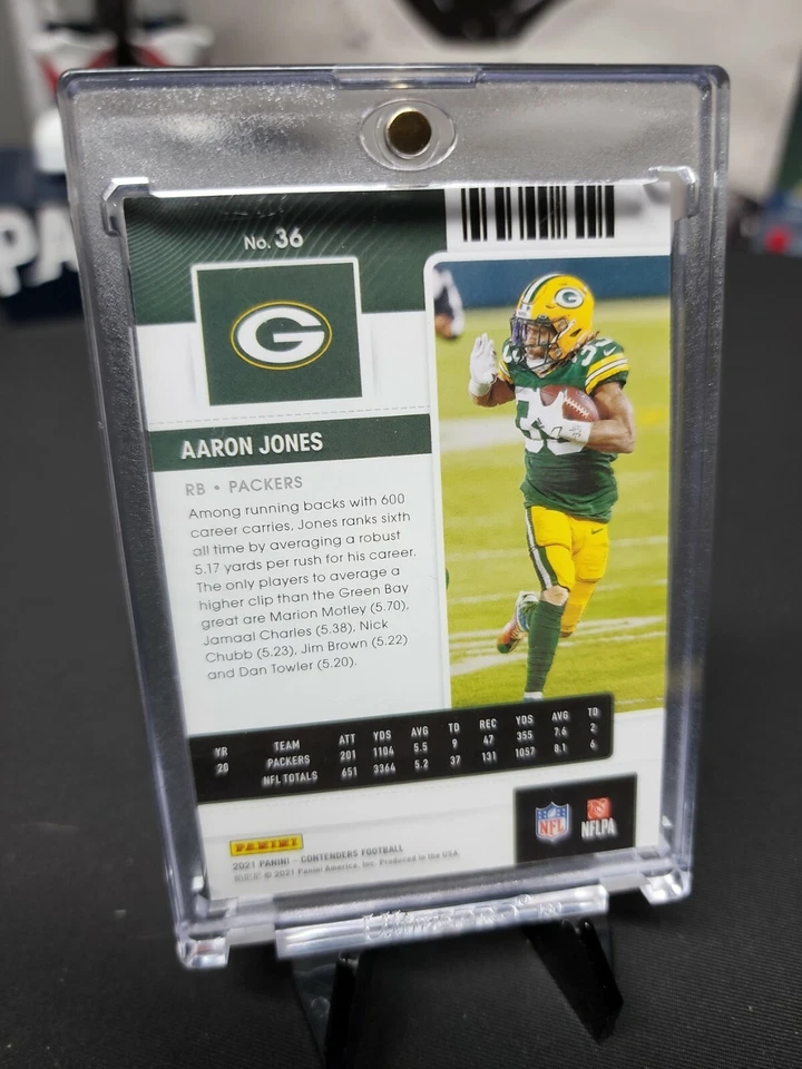 🔥 AARON JONES 🔥 2021 Contenders Season Ticket Silver Holo #199 /199 Packers - Image 3 of 3