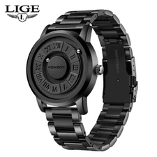 Men Watch Fashion Scrolling Bead Quartz Magne 3ATM Waterproof Sports Wristwatch