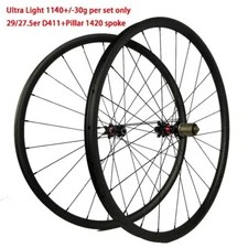 Super Light 27.5er 29er MTB XC Carbon Wheelset Straight Line Hub Width 27mm